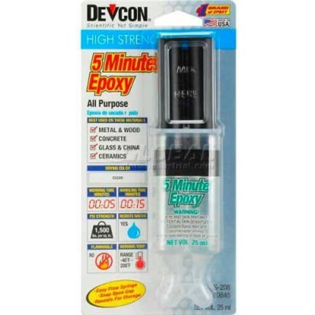 Itw Brands Devcon® 5 Minute®  Fast Drying Epoxy (S-208), 20845, 25ml Syringe 20845